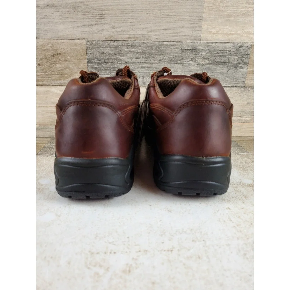 Florsheim Polaris Work Shoes Mens 9 / Womens 11 D Brown Composite Moc Toe Oxford